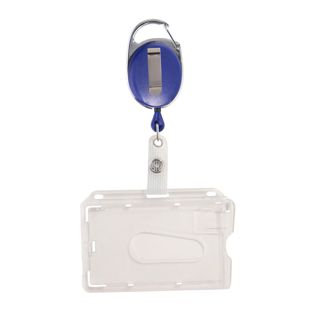 Buste porta badge con yoyo blu  | con incavo per il pollice, lucidato 