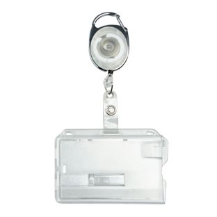 Buste porta badge in plastica rigida con portachiavi estensibile null | null