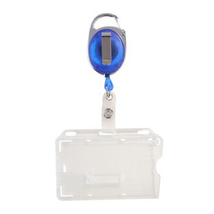 Buste porta badge con yoyo blu|trasparente  | 1 cursore 