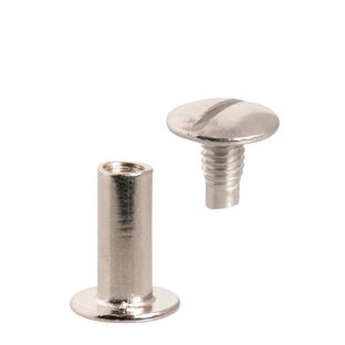 Viti sepolte, nichelato 17 mm | manicotto con foro, vite con scanalatura 