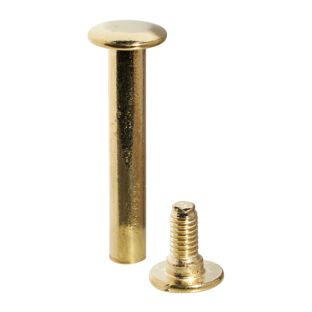Viti sepolte, ottonato 32 mm | manicotto liscio, vite con scanalatura 