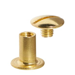 Viti sepolte, ottonato 10 mm | manicotto liscio, vite con scanalatura 