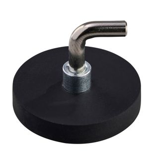 Magneti gommati con gancio, a forma di L 31 mm | nero 
