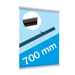 Profilo porta poster, plastica, apribile 700 mm | trasparente 