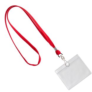 Porta badge da collo formato orizzontale | null | 86 x 54 mm