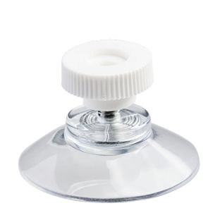 Ventose con dado zingrinato 30 mm | M4, 6 mm di lunghezza  | dado zigrinato in plastica bianca 
