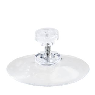 Ventose con dado zingrinato 40 mm | M4, 10 mm di lunghezza  | dado zigrinato in plastica transparente 