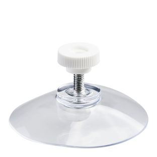 Ventose con dado zingrinato 40 mm | M4, 10 mm di lunghezza  | dado zigrinato in plastica bianca 