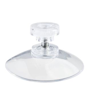 Ventose con dado zingrinato 40 mm | M4, 6 mm di lunghezza  | dado zigrinato in plastica transparente 