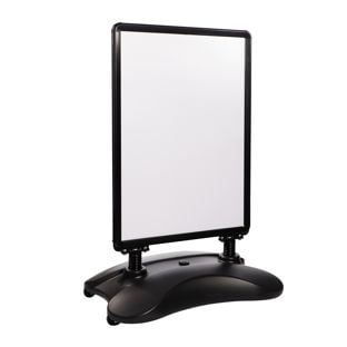 Cavalletto pubblicitario A1 STORM-STOP Lite con serbatoio d’acqua, antivento, profilo di 32 mm, angoli arrotondati nero 