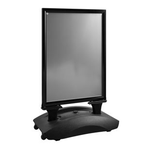 Cavalletto pubblicitario STORM-STOP PRO A1 con supporto per cartello superiore, nero senza cartello superiore 