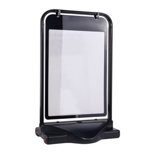 Cavalletto pubblicitario SWING-STOP A1 con serbatoio d’acqua, nero 
