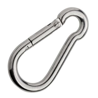 Moschettone, acciaio inox, lucidato 80 mm