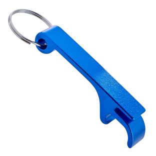 Portachiavi apribottiglie con apriscatole blu 