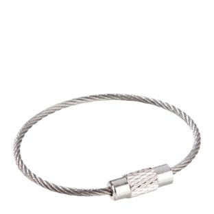 Portachiavi in filo con filettatura, argento 110 mm | confezione da 10 unità (sacchetto con chiusura ZIP) 