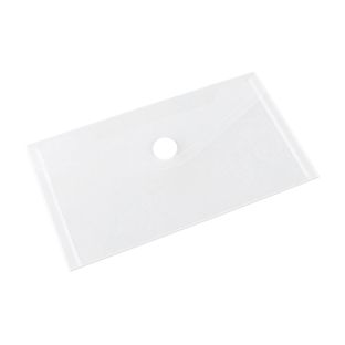 Busta portadocumenti DIN lungo, con bordo di archiviazione e chiusura a strappo, plastica PP, trasparente-opaco 