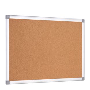 Bacheca in sughero con cornice in alluminio 60 x 45 cm