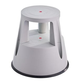 Sgabello con ruote, plastica, 2 gradini grigio 