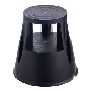 Sgabello con ruote, plastica, 2 gradini null