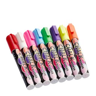 Pennarello a gesso set, 8 unità, rimovibile 