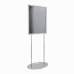 Espositore poster B2 bifacciale, piede ovale 