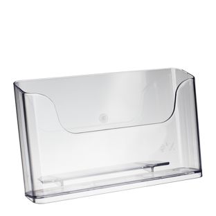 Porta brochure, polistirolo, trasparente PTXE 1 x A5  | Formato orizzontale 