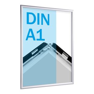 Cornice a scatto, alluminio, A1 argento  | 25 mm | Ad angolo squadrato 