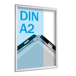 Cornice a scatto, in alluminio, A2 argento  | 25 mm | Ad angolo squadrato 