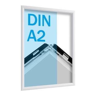 Cornice a scatto, in alluminio, A2 bianco  | 25 mm | Ad angolo squadrato 