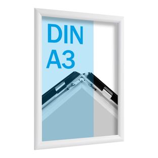 Cornice a scatto A3 standard bianco  | 25 mm | Ad angolo squadrato 