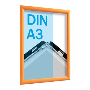 Cornice a scatto A3 standard arancione  | 25 mm | Ad angolo squadrato 