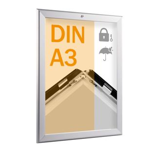 Cornice a scatto, alluminio, A3, impermeabile, chiudibile argento 