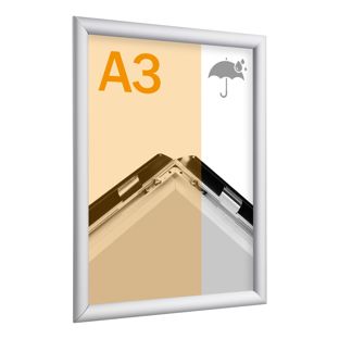 Cornice a scatto, alluminio, A3, impermeabile argento 