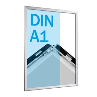 Cornice a scatto, alluminio, A1 argento  | 32 mm | Ad angolo squadrato 