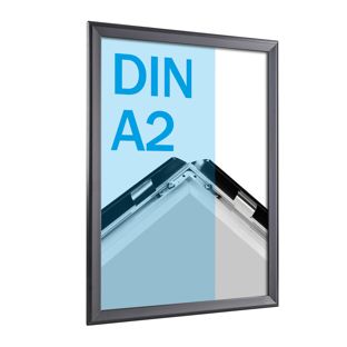 Cornice a scatto, in alluminio, A2 nero  | 32 mm | Ad angolo squadrato 