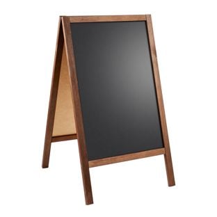 Cavalletto lavagna in legno WOOD-STOP Lite S, lavagna di 44 x 66 cm, aspetto di legno effetto legno 