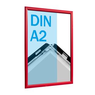Cornice a scatto, in alluminio, A2 rosso  | 25 mm | Ad angolo squadrato 
