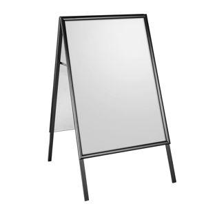 Cavalletto pubblicitario A1 Outdoor SOLID-STOP 25 mm | Ad angolo squadrato  | nero 