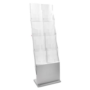 Portadepliant da terra pieghevole DENVER 8 x A4 con borsa, argento 