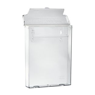 Porta brochure resistente alle intemperie con coperchio, polistirolo, trasparente, Taymar A5                                                                                                                                