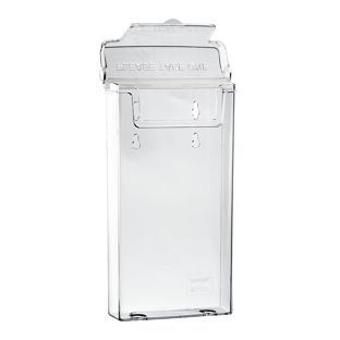 Porta brochure resistente alle intemperie con coperchio, polistirolo, trasparente, Taymar 1/3 A4 