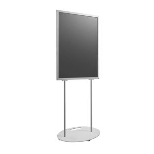 Espositore poster A1, piede ovale argento 