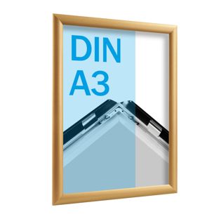 Cornice a scatto A3 standard oro  | 25 mm | Ad angolo squadrato 