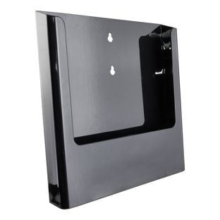 Porta brochure da parete, polistirolo, trasparente PTXD, 1 x A4  | nero 