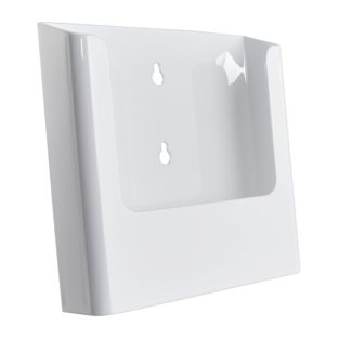 Porta brochure da parete, polistirolo, trasparente PTXD, 1 x A5  | bianco 