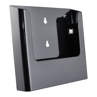 Porta brochure da parete, polistirolo, trasparente PTXD, 1 x A5  | nero 