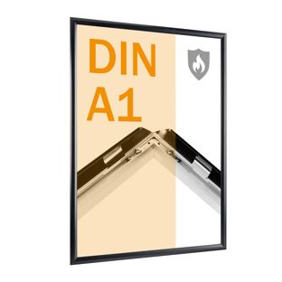 Cornice a scatto antincendio A1 con certificazione B-s1, d0 con foglio di copertura in PET  | nero 