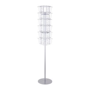 Porta brochure da terra girevole con base JACKSON, 36x A6, argento 
