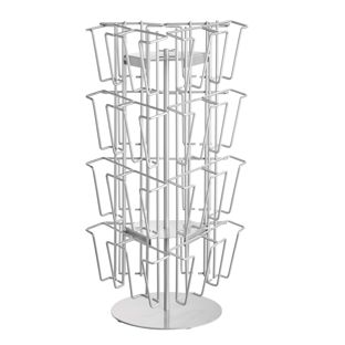 Porta cartoline JACKSON, girevole, metallo, argento, 24 x A6 