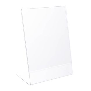 Porta avvisi da banco a L, formato verticale, infrangibile, PET A6